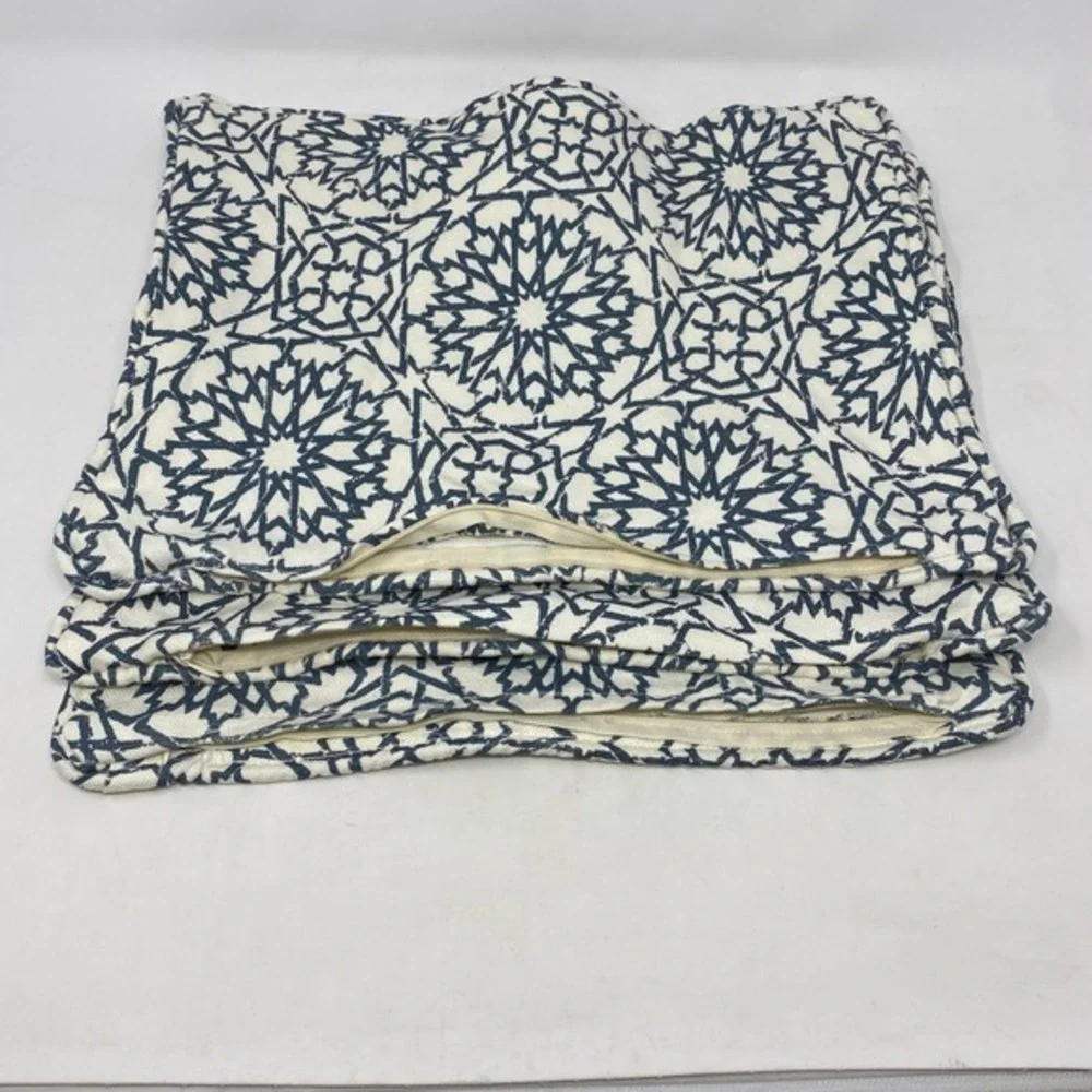 Block Print‎ Sham SET of 3 Shams Mediterranean Starburst Medallion Print 12x16